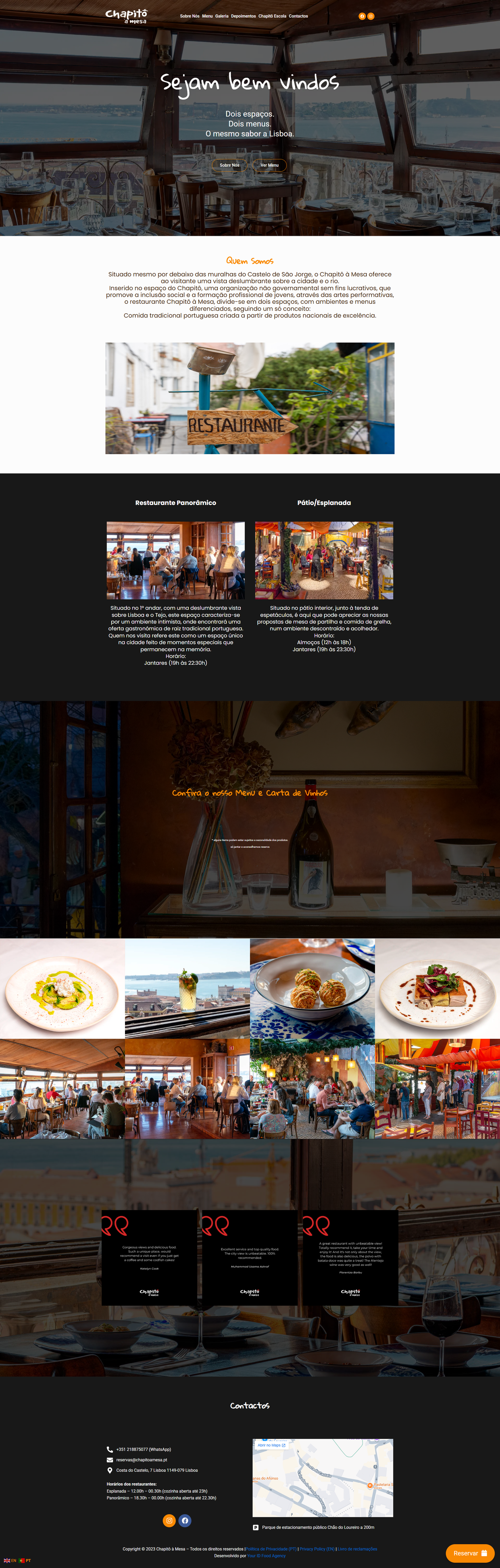 Site Chapitô à Mesa desenvolvido pela Your ID